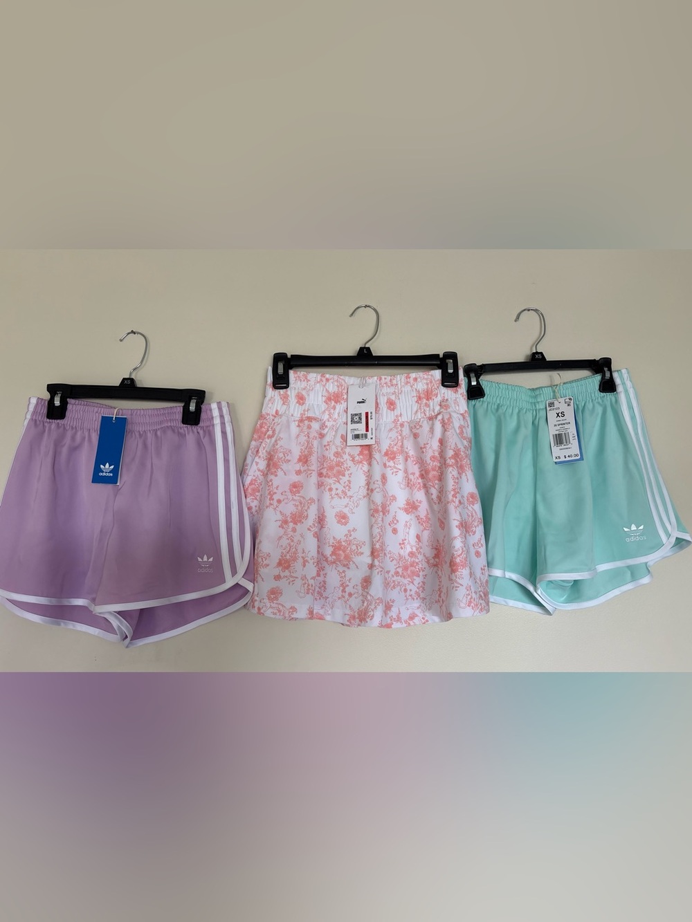 3pc Athletic Bundle - XS Adidas Shorts & Puma Floral Athletic Skort